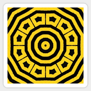 HIGHLY Visible Yellow and Black Line Kaleidoscope pattern (Seamless) 29 Sticker